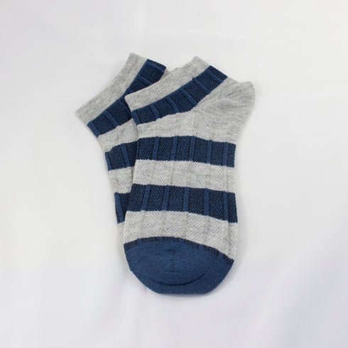 Furor Blue Stripe Winter Ankle Socks